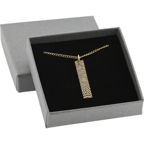 engraved gold rectangular fingerprint bar necklace