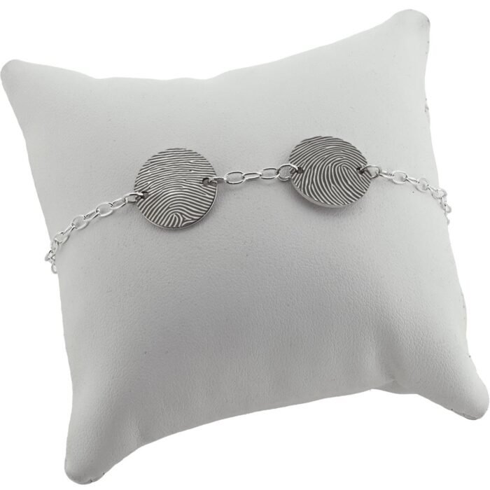 Silver Disc Fingerprint Bracelet - Image 2