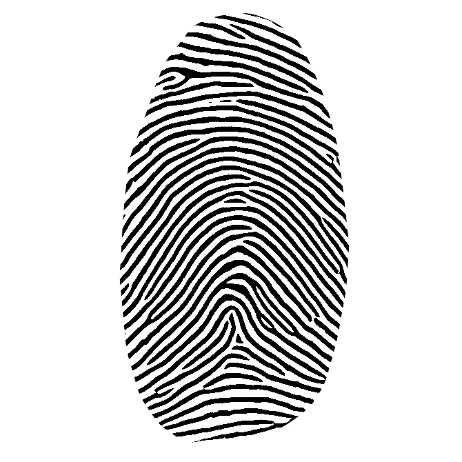 Fingerprint prepared as clean line artwork for jewellery engraving