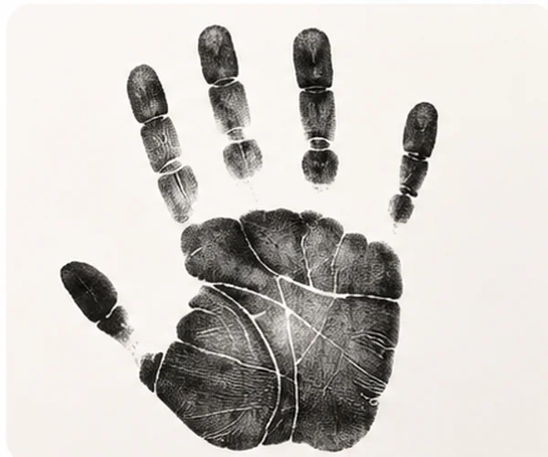 Handprint image suitable for personalised jewellery engraving