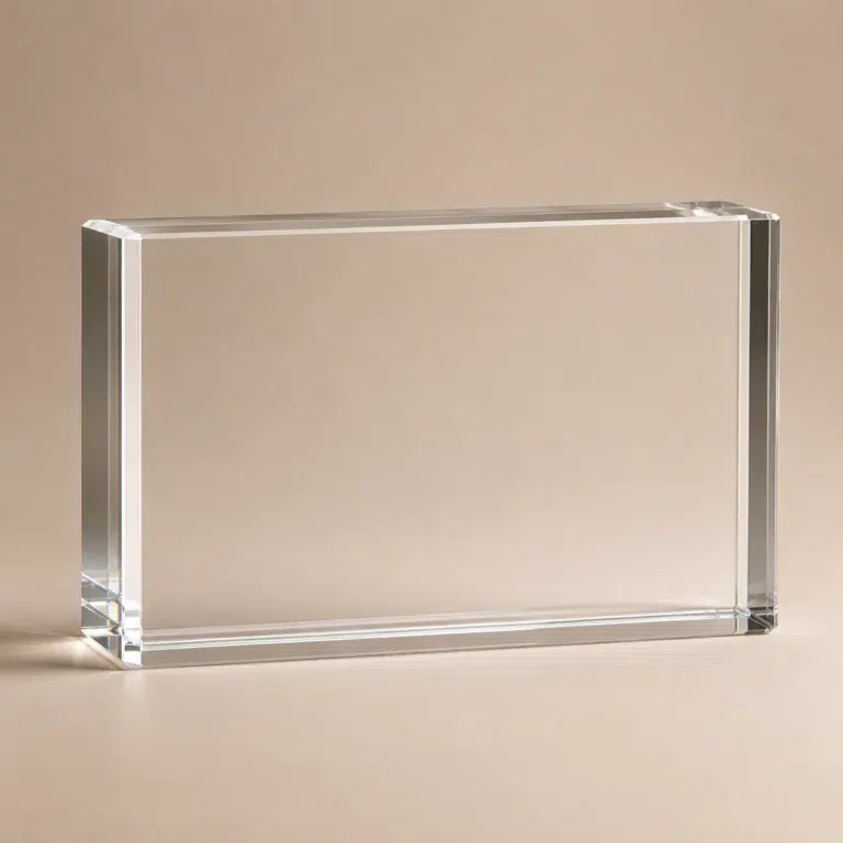 Clear extra large rectangular crystal block in landscape orientation, SKU C0006