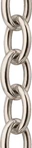Enlarged detail showing the links of a 925 sterling silver Trace chain