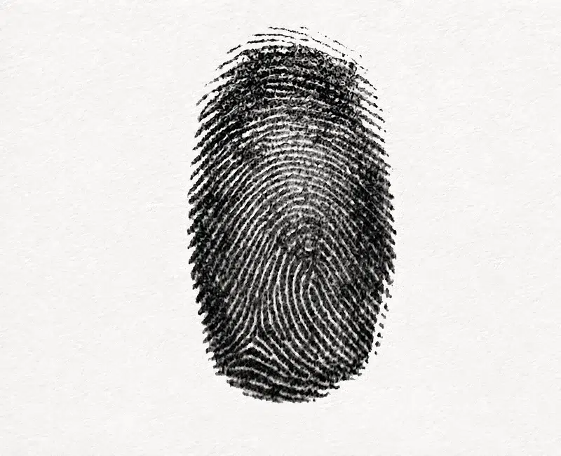 Original fingerprint on paper ready to be transformed into fingerprint jewellery